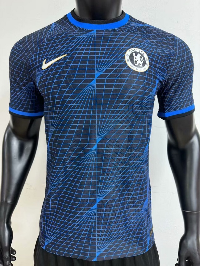 AAA Quality Chelsea 23/24 Away Black/Blue Soccer Jersey(Player)